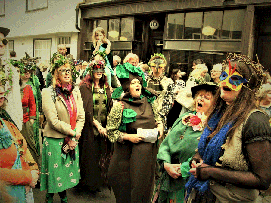 f.Singing in procession